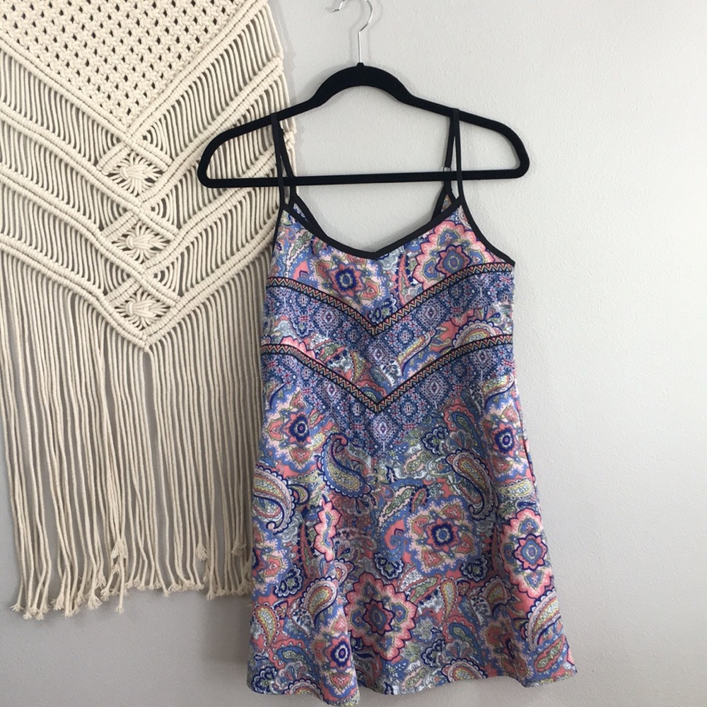 American Rag paisley embroidered swing dress Sz S